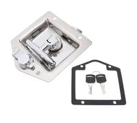 Loquet Pour Boîte à Outils à Poignée T, Acier Inoxydable Poli 4,9x4,9 Pouces, Serrure avec Clés, Joint Étanche, Pour Véhicules et Caravanes - Résistant à la Corrosion, Montage