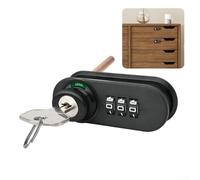 Loquet rotatif mécanique avec combinaison à 3 chiffres pour armoires, tiroirs, boîtes à outils, camping-cars, bateaux, camping-cars et casiers scolaires (B-noir)