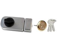 Loquet Verrou Porte complémentaire 50/60 Cylindre extérieur Bouton tournant Gris