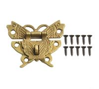 Loquet vintage en alliage de zinc avec vis pour boîtes à bijoux, coffres en bois, coffres à outils, objets de collection, matériel décoratif (bronze jaune)