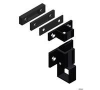 LOQUETEAU À GÂCHE+CALES LAQUÉ NOIR RAL 9005 - LA CROISEE DS - DS6402-0