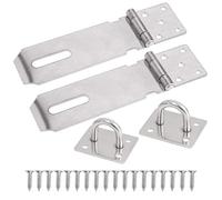 Loquets à Cadenas en Acier Inoxydable, 2 Pièces 4 Pouces Fermoir Moraillon Loquet de Porte avec Vis pour Porte, Meubles, Armoire, Tiroir, Placard et Jardin, Argent