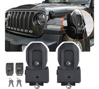 Loquets antivol pour capot de voiture pour Jeep Wrangler JL JLU 4XE Rubicon Sahara Sport Gladiator JT 2018 2019 2020 2021 2022 2023 2024 avec clés de verrouillage
