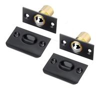 Loquets magnétiques for porte, lot de 2, en laiton pur, avec gâche et bille(Black)