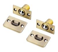 Loquets magnétiques for porte, lot de 2, en laiton pur, avec gâche et bille(Bronze)