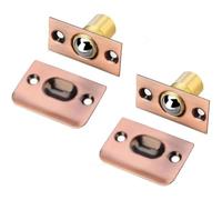 Loquets magnétiques for porte, lot de 2, en laiton pur, avec gâche et bille(Red BRONZE)