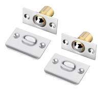 Loquets magnétiques for porte, lot de 2, en laiton pur, avec gâche et bille(Silver)