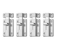 Loquets-targettes - OKZ - 3'' - Acier inoxydable - Verrou à déclic - Pour porte coulissante - Lot de 4