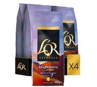 L'OR, 1,8kg Café en Grains Scandinavia Escape, Arabica, Intensité 7, 4x450g