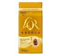 L'OR, 1Kg Café en Grains Absolu,100% Arabica, Intensité 7, Lot de 4x1kg