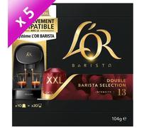 L'Or Barista Café - 50 Capsules Double Barista Selection Intensité 13 - Compatibles L'Or Barista (lot de 5 x 10 Capsules)