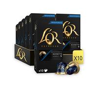 L'OR - Café Espresso - Ristretto Decaffeinato - Intensité 9 - Saveurs Pâte d'Amandes et Agrumes - 10 lots de 10 capsules aluminium