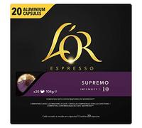 L'Or Café EspressoSupremo - Intensité 10 - 20 Capsules en Aluminium Compatibles avec les Machines Nespresso