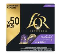 L'OR - Café Lungo Intense à l’Arôme Riche, Compatible Nespresso pour un Grand Format 50 Capsules - Le Lot De 2