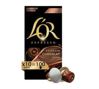 L'Or - Capsules de café expresso Chocolat - 100 capsules en aluminium - 10 paquets de 10 - Intensité 8 - Compatibles avec les machines Nespresso®* Original