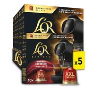 L'OR - Capsules XXL - Splendente - Intensité 7 - Torréfaction Légère - Compatibilité Exclusive L'OR BARISTA® - 5 lots de 10 capsules aluminium