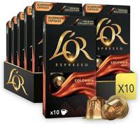 L'Or Espresso Café - 100 Capsules Colombia Intensité 8 - compatibles Nespresso®* (lot de 10 x 10)