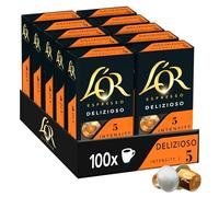L'Or Espresso Café - 100 Capsules Delizioso Intensité 5 | Compatibles Nespresso®*, lot de 10 x 10 capsules aluminium