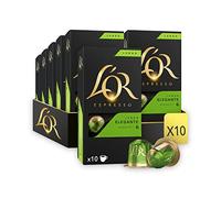 L'OR - Café Espresso - Lungo Elegante - Intensité 6 - Saveur Baies Noires - 10 lots de 10 capsules aluminium