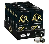 L'OR Espresso Ristretto Intensité 11 – 100 capsules compatibles Nespresso® (10x10)