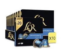 L'Or Espresso Café - 200 Capsules Decaffeinato Intensité 6 | Compatibles Nespresso®*, lot de 10 x 20 capsules aluminium