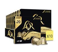 L'Or Espresso Café - 200 Capsules Or Absolu Intensité 9 | Compatibles Nespresso®*, lot de 10 x 20 capsules aluminium