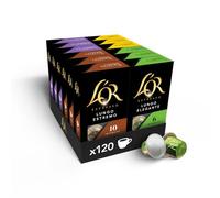 L'Or Espresso Café - Assortiment de 120 capsules Lungo | Compatibles Nespresso®*, lot de 12 x 10 capsules aluminium 4 variétés (30 Profondo + 30 Estremo + 30 Elegante + 30 Mattinata)