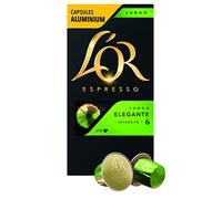 L'Or Espresso Café Lungo Elegante - Intensité 6 - 10 Capsules en Aluminium Compatibles avec les Machines Nespresso®*
