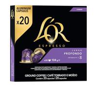 L'Or Espresso Café Profondo - Intensité 8- 20 Capsules en Aluminium Compatibles avec les Machines Nespresso