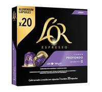 L'OR Espresso Profundo Lungo – Intensité 8 – 20 capsules aluminium