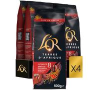 L'OR Terres d'Afrique Intensité 8 - Grains de café (4 x 500g)