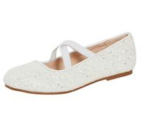 Lora Dora Chaussures de Ballet à Paillettes pour Filles, Ballerines Plates à Sangle élastique, Chaussures de fête, de Demoiselle d'honneur de Mariage