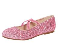 Lora Dora Chaussures de Ballet à Paillettes pour Filles, Ballerines Plates à Sangle élastique, Chaussures de fête, de Demoiselle d'honneur de Mariage