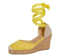 Lora Dora Womens Espadrille Wedge Sandals Lemon Yellow UK 5