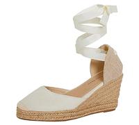 Lora Dora Womens Espadrille Wedge Sandals Nude UK 3