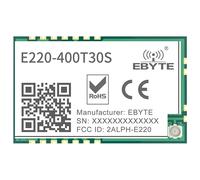LoRa Wireless Module FSK RSSI ISM 433MHz 470MHz 30dBm LoRa Spread Spectrum SMD UART Interface E220-400T30S IPEX Antenna