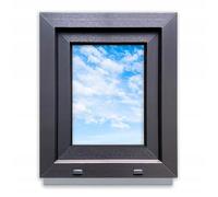LORAC Fenêtre en PCV anthracite/blanc, 500 x 600 mm, bascule rotative, profil 4 chambres 58 mm, double vitrage, droite, avec poignée et kit de montage