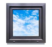 LORAC | Fenêtre en plastique anthracite-blanc 700 x 700 mm, 70 x 70 cm, inclinable, fenêtre standard avec double vitrage, économie d'énergie, fenêtre de cave avec certificat CE, idéale pour les