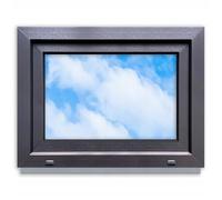 LORAC | Fenêtre en plastique anthracite-blanc 800 x 600 mm, 80 x 60 cm, PCV, DIN gauche, inclinable et exposable, double vitrage, économe en énergie - Fenêtre avec certificat CE pour cave et