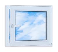 LORAC | Fenêtre en plastique blanc 800 x 700 mm, 80 x 70 cm, PCV, DIN droite, inclinable et exposable, double vitrage, économe en énergie - Fenêtre avec certificat CE pour cave et appartement