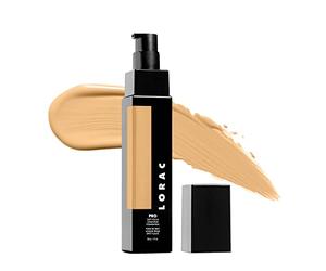LORAC PRO Foundation, Fond de Teint, Couvrance Moyenne à Complète, avec Vitamine C, Sans Parfum et Vegan, Cruelty Free, Teinte 4 - Clair, sous-tons olive