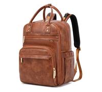 LORADI Sac à dos à langer 18 poches avec poches imperméables et boucle de poussette, sac fourre-tout convertible, marron, Large, Sac à langer