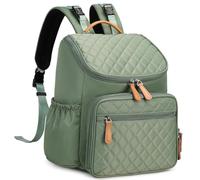 LORADI Sac à Langer à Grande Capacité avec Attache pour Poussette, Sac à Dos Voyage Résistant à l'Eau avec Poches Isolées (Classique, Vert)