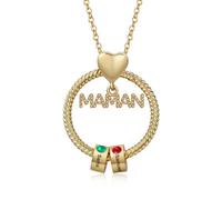 lorajewel Collier Personnalisé Maman Collier Gravé Femme avec 1-6 Nom Des Enfants Pendentif Personnalisé Maman Je t'Aime Cadeau pour Fete des Mere Anniversaire Noël