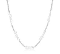 lorajewel Collier Personnalisé pour Homme Argent Or Noir Chaîne de Nom Collier Bijou Cadeau pour Homme Papa Grand-père Mari Amis (Argent-5 nom)