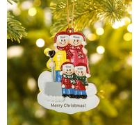 lorajewel Décoration de Noël 2025 2026 Suspension de Noel Personnalisée au 2/3/4/5/6/7/8 Nom de Famille Décorations de Cheminée pour l'arbre de Noel dans Le Salon Cadeaux de Noël (D, 4 Name)