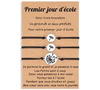 lorajewel Mere Fille Bracelet 2PCS Bracelets pour Enfants de l'école primaire Cadeaux de Rentrée pour Fils Filles Cadeau Maman Anniversaire Fetes Des Mere (3PCS-Style 1)