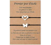 lorajewel Mere Fille Bracelet 2PCS Bracelets pour Enfants de l'école primaire Cadeaux de Rentrée pour Fils Filles Cadeau Maman Anniversaire Fetes Des Mere (Style 4)