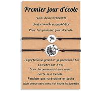 lorajewel Mere Fille Bracelet 2PCS Bracelets pour Enfants de l'école primaire Cadeaux de Rentrée pour Fils Filles Cadeau Maman Anniversaire Fetes Des Mere (Style 1)