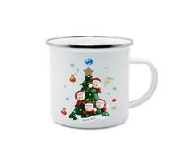 lorajewel Mug émaillé Personnalisé avec Nom Date 350ml Céramique Tasse Cadeau pour les Enfants Garçons Filles Entrée à l'école Jardin d'enfants Sac d'école Rose Fuselé (4 name)
